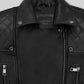 Salma Hayek The Hitman's Wife's Bodyguard Black Leather Jacket – close-up and worn views