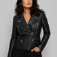 Salma Hayek The Hitman's Wife's Bodyguard Black Leather Jacket – full product view