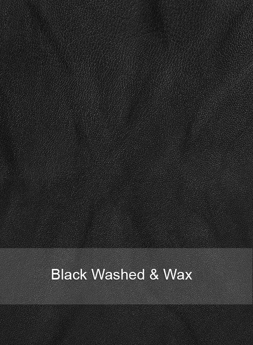 Sam Worthington Transfusion premiere Black Leather Jacket – leather colour swatch
