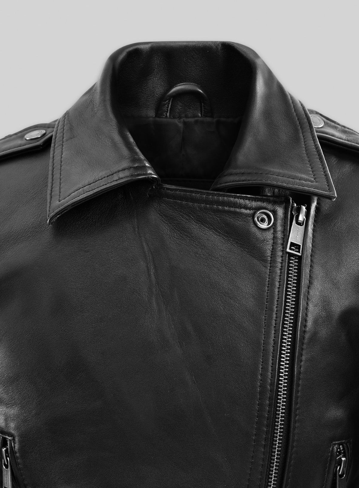 Scarlett Johansson Black Widow Leather Jacket – close-up and worn views