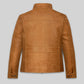 Scarlett Johansson The Avengers Tan Leather Jacket – back view