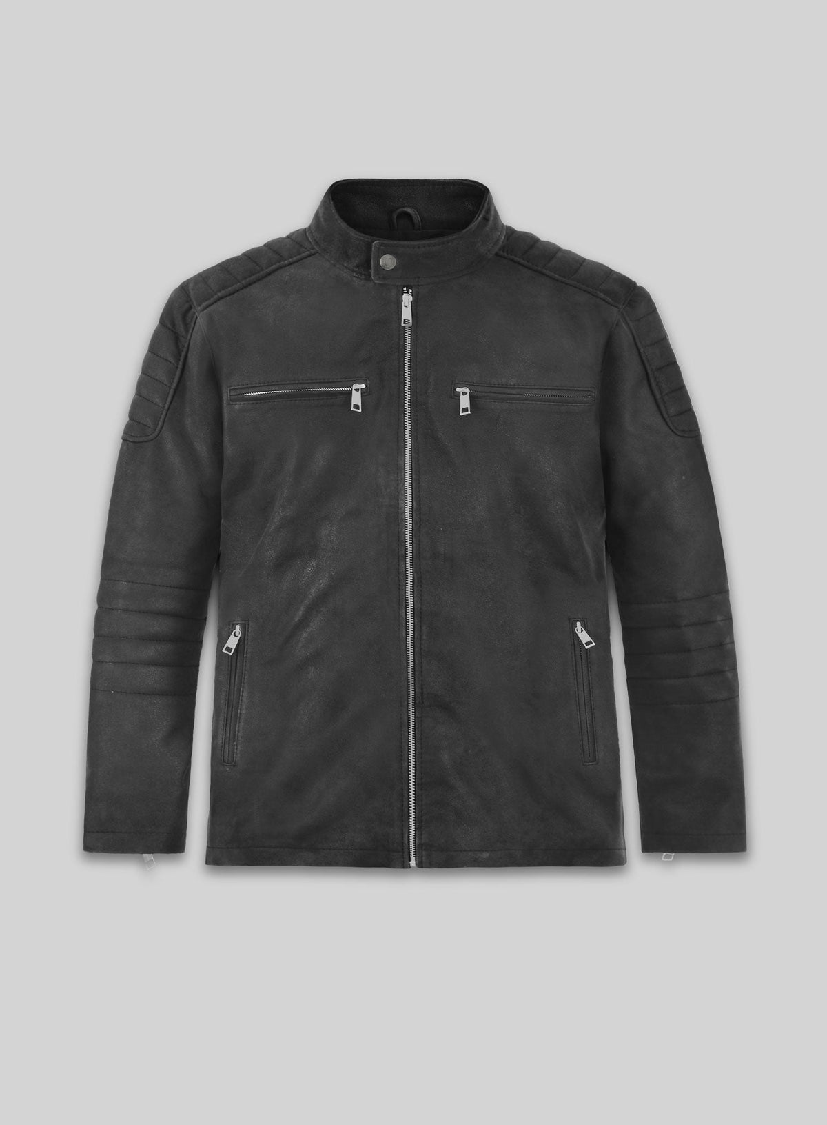 Scott Adkins Accident Man Black Leather Jacket – front view
