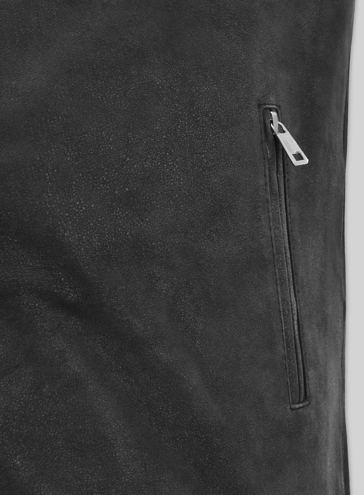 Scott Adkins Accident Man Black Leather Jacket – close-up and worn views