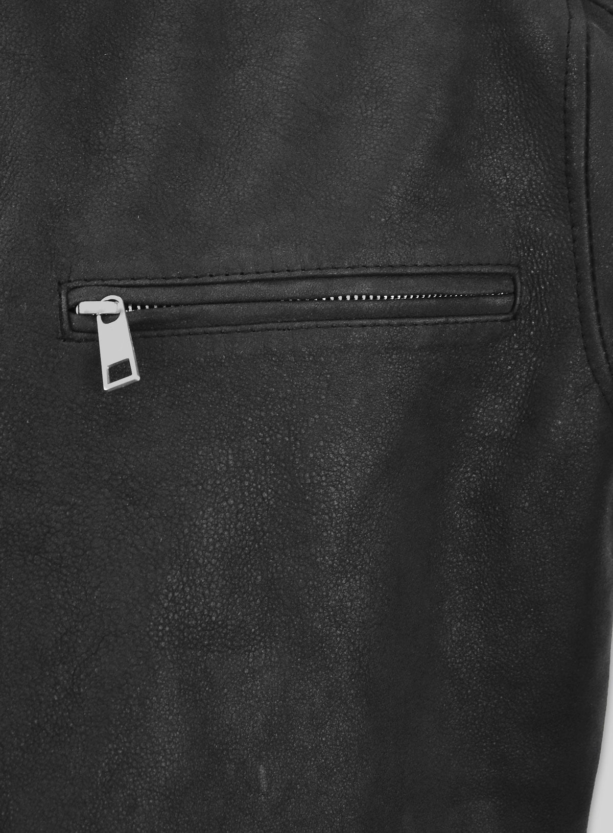 Scott Adkins Accident Man Black Leather Jacket – close-up and worn views