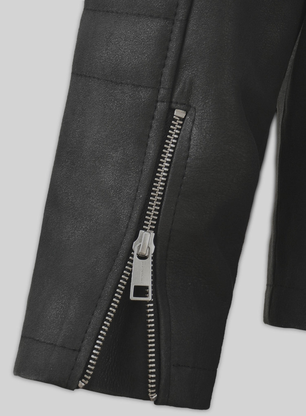 Scott Adkins Accident Man Black Leather Jacket – close-up and worn views