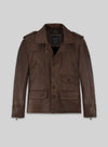 Scott Adkins The Expendables 2 Brown Leather Jacket – front view
