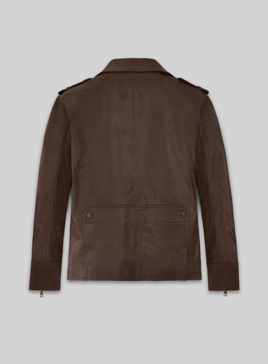 Scott Adkins The Expendables 2 Brown Leather Jacket – back view