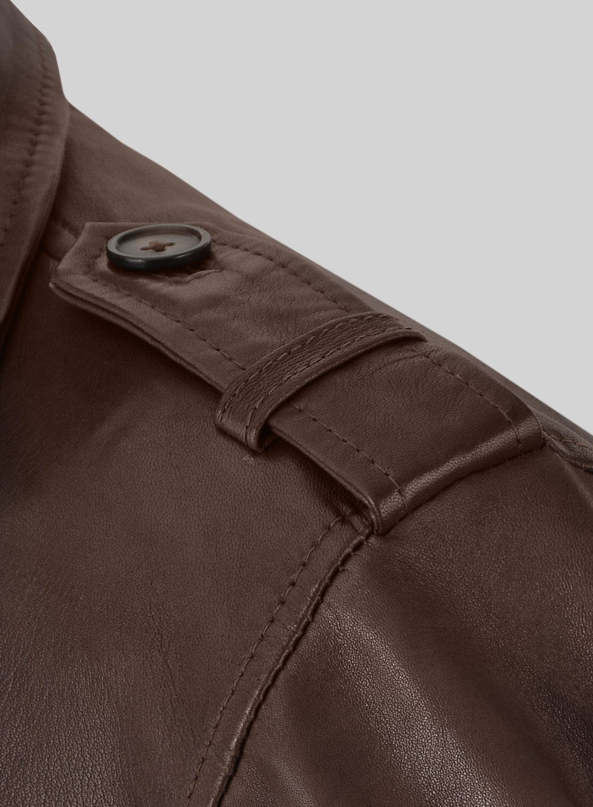 Scott Adkins The Expendables 2 Brown Leather Jacket – close-up detail of leather and stitching