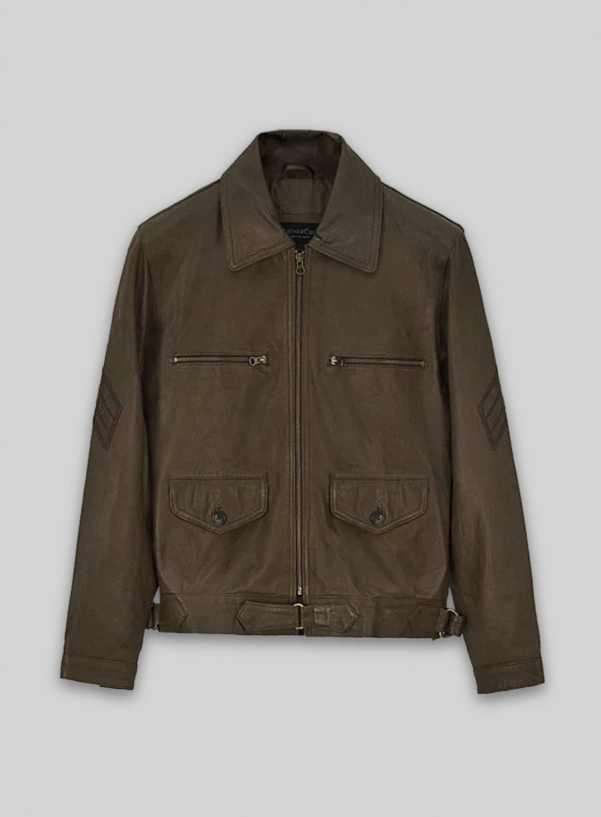 Scott Eastwood Fury Black Leather Jacket – front view