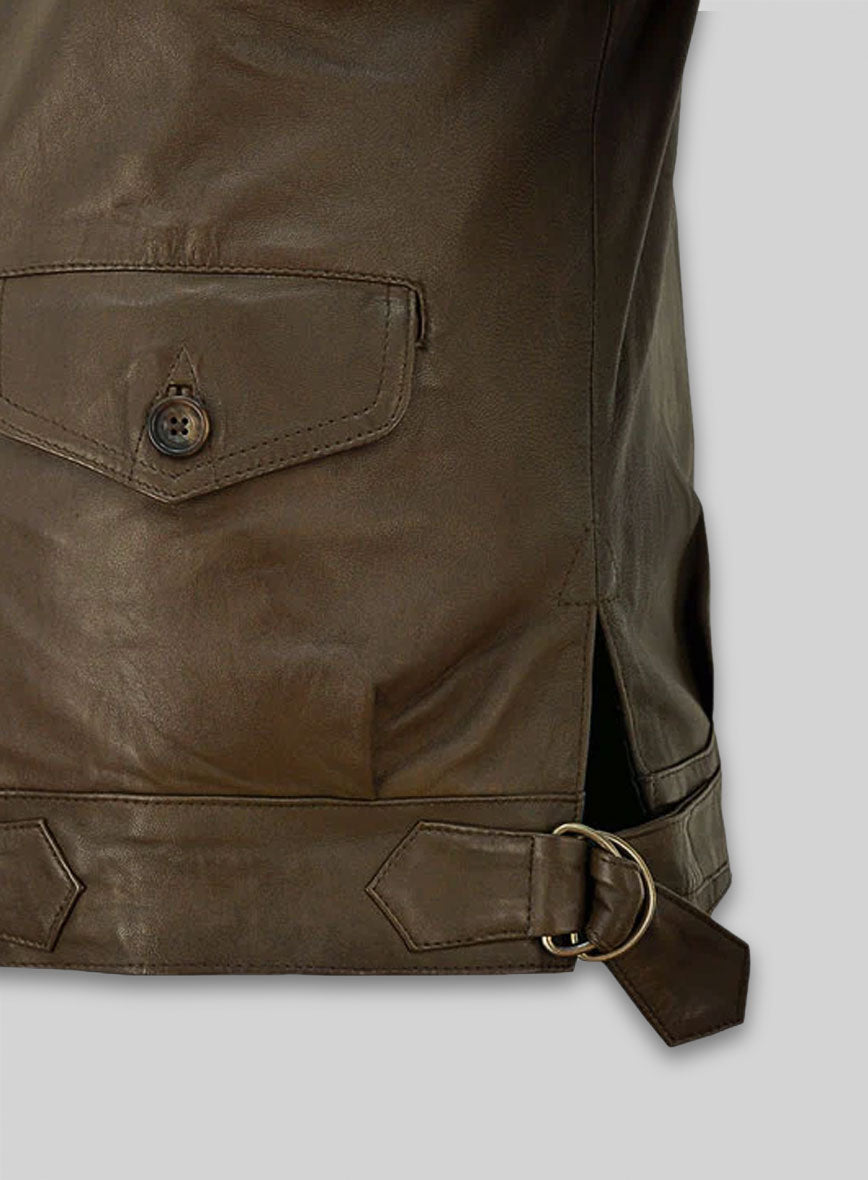 Scott Eastwood Fury Black Leather Jacket – close-up and worn views