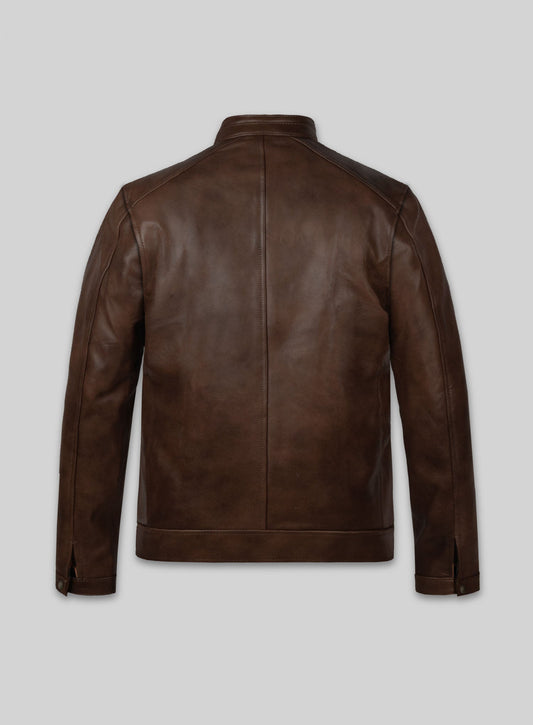 Scott Eastwood Overdrive Black Leather Jacket – back view