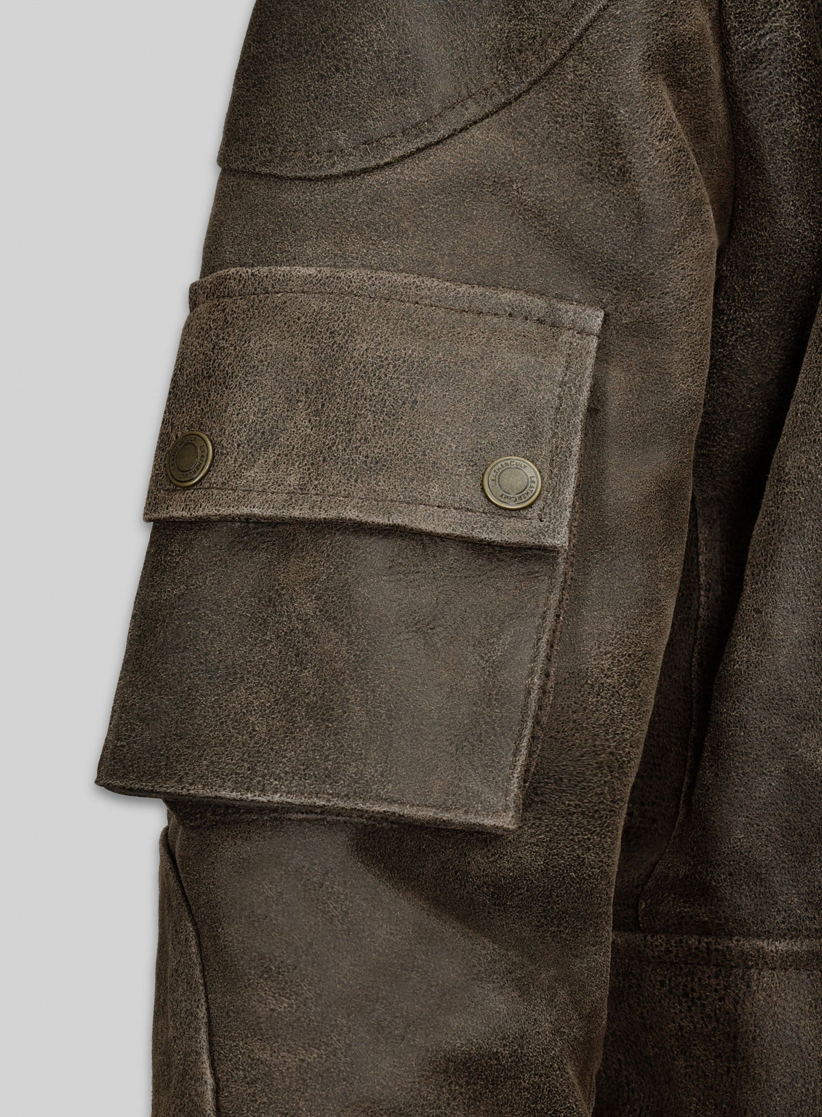 Scott Speedman Underworld Evolution Olive Brown Leather Blazer – close-up detail