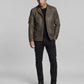 Scott Speedman Underworld Evolution Olive Brown Leather Blazer – full-length view on model