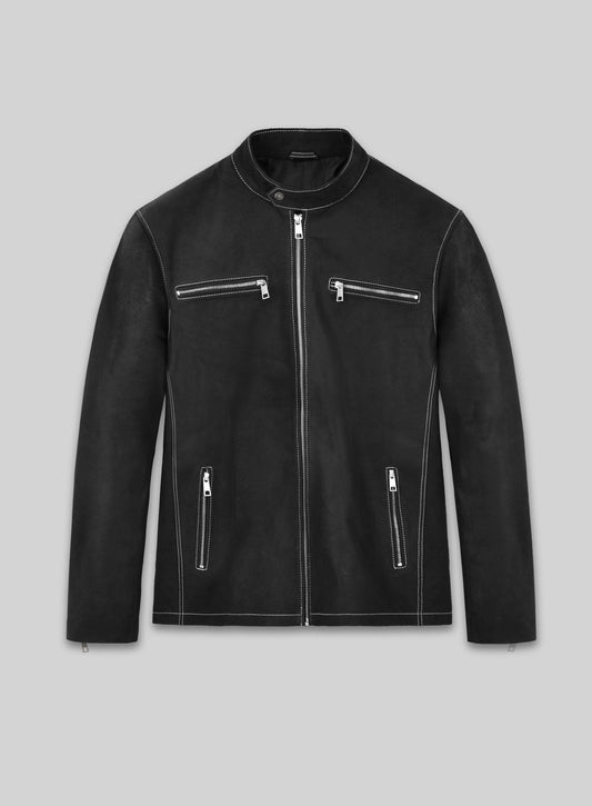 Scott Adkins El Gringo Black Leather Jacket – front view
