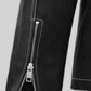 Scott Adkins El Gringo Black Leather Jacket – close-up detail of hardware and pockets