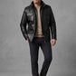Sean Bean Cleanskin Black Leather Jacket – close-up and worn views
