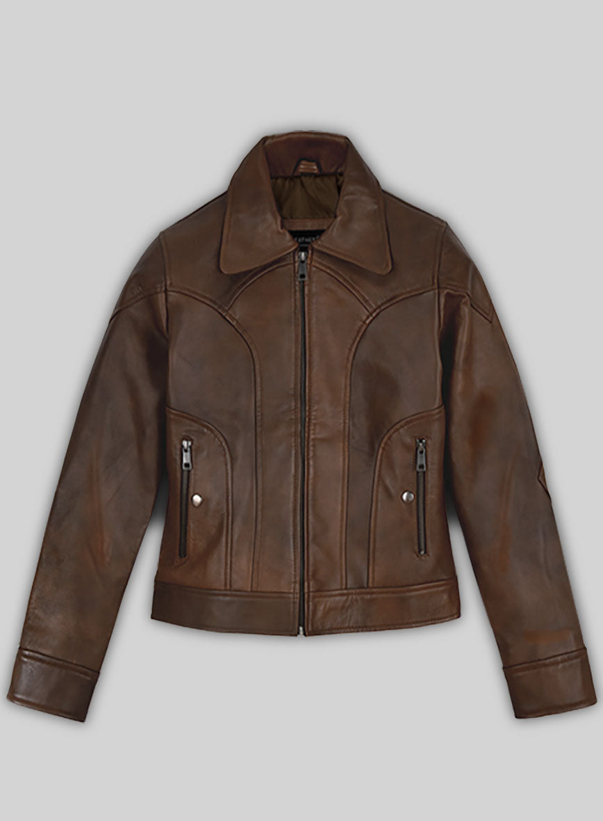 Selena Gomez Coach SS18 Red Leather Jacket – front view