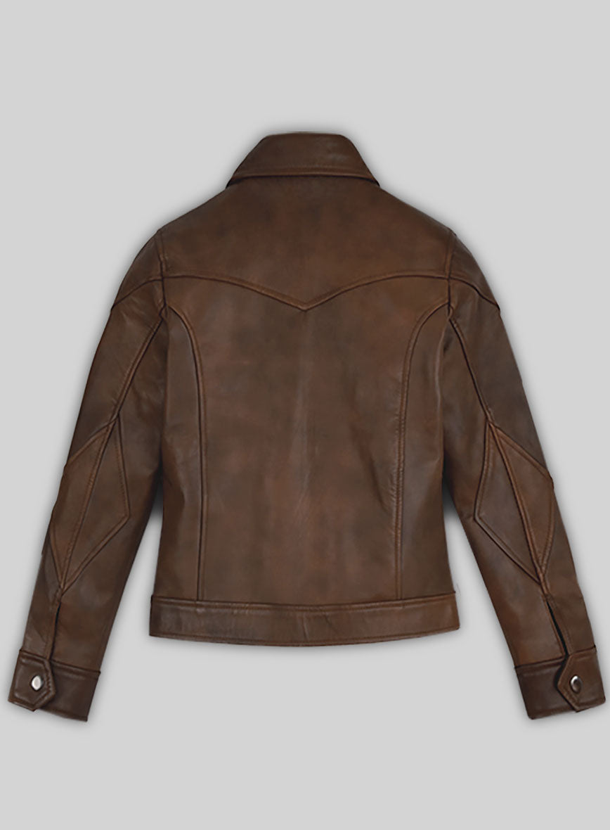 Selena Gomez Coach SS18 Red Leather Jacket – back view