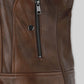 Selena Gomez Coach SS18 Red Leather Jacket – close-up and worn views
