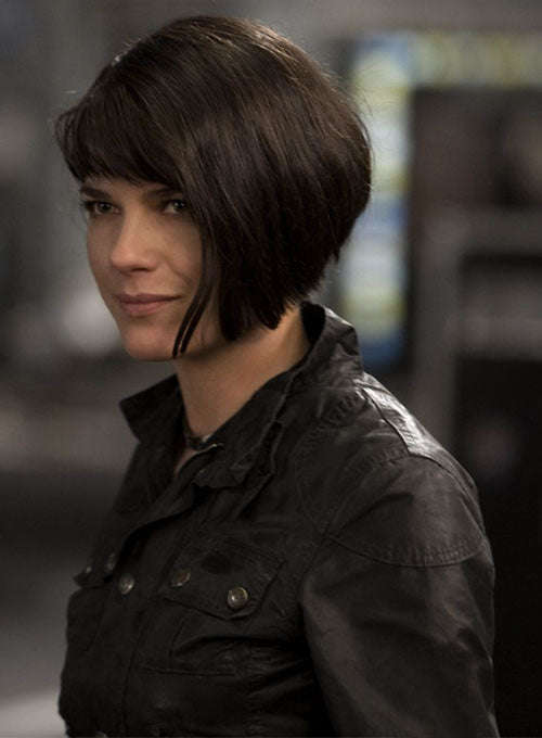 Selma Blair Hellboy 2 The Golden Army Black Leather Jacket – front view