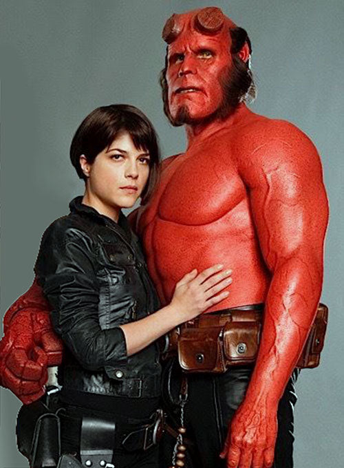 Selma Blair Hellboy 2 The Golden Army Black Leather Jacket – close-up and worn views