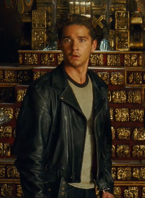 Shia Labeouf Indiana Jones 4 Black Leather Jacket – Shia Labeouf celebrity photo in Indiana Jones 4