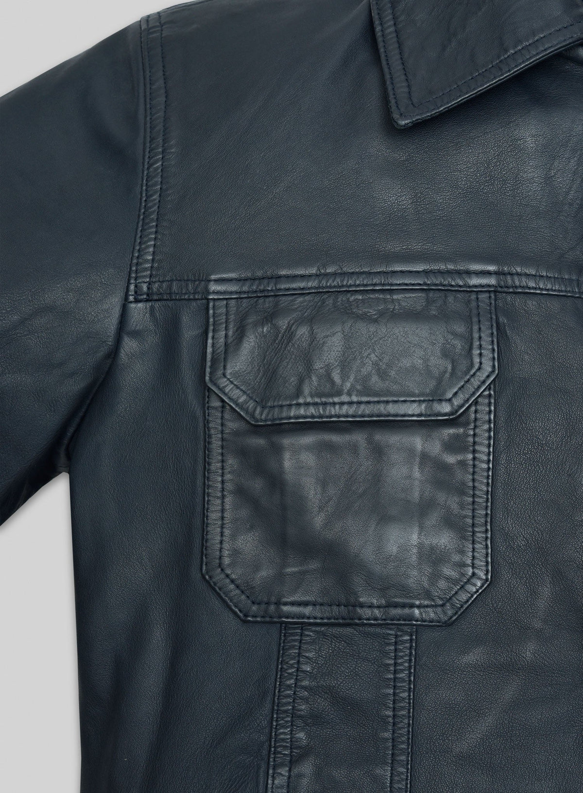 Winsor Blue Lucas Bravo Emily In Paris Lambskin Leather Jacket view 3