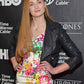 Sophie Turner Black Leather Jacket – close-up and worn views