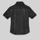 Sophie Turner Black Leather Shirt – back view