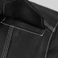 Sophie Turner Black Leather Shirt – close-up and worn views