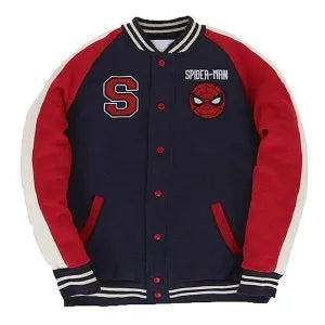 Spiderman Varsity Navy and Red Full-Snap Fleece Jacket – Recreated Edition