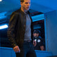 Stark Sands Minority Report Black Leather Jacket – Stark Sands celebrity photo in Minority Report