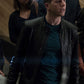 Stark Sands Minority Report Black Leather Jacket – Stark Sands wearing the look, photo 2