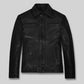 Steve Burton General Hospital Black Leather Jacket – front view