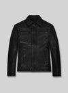 Steve Burton General Hospital Black Leather Jacket – front view