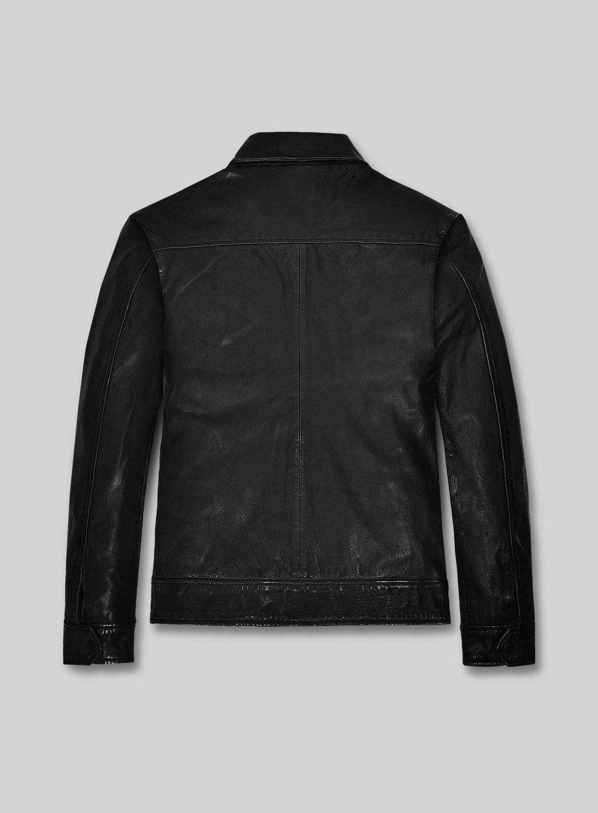 Steve Burton General Hospital Black Leather Jacket – back view
