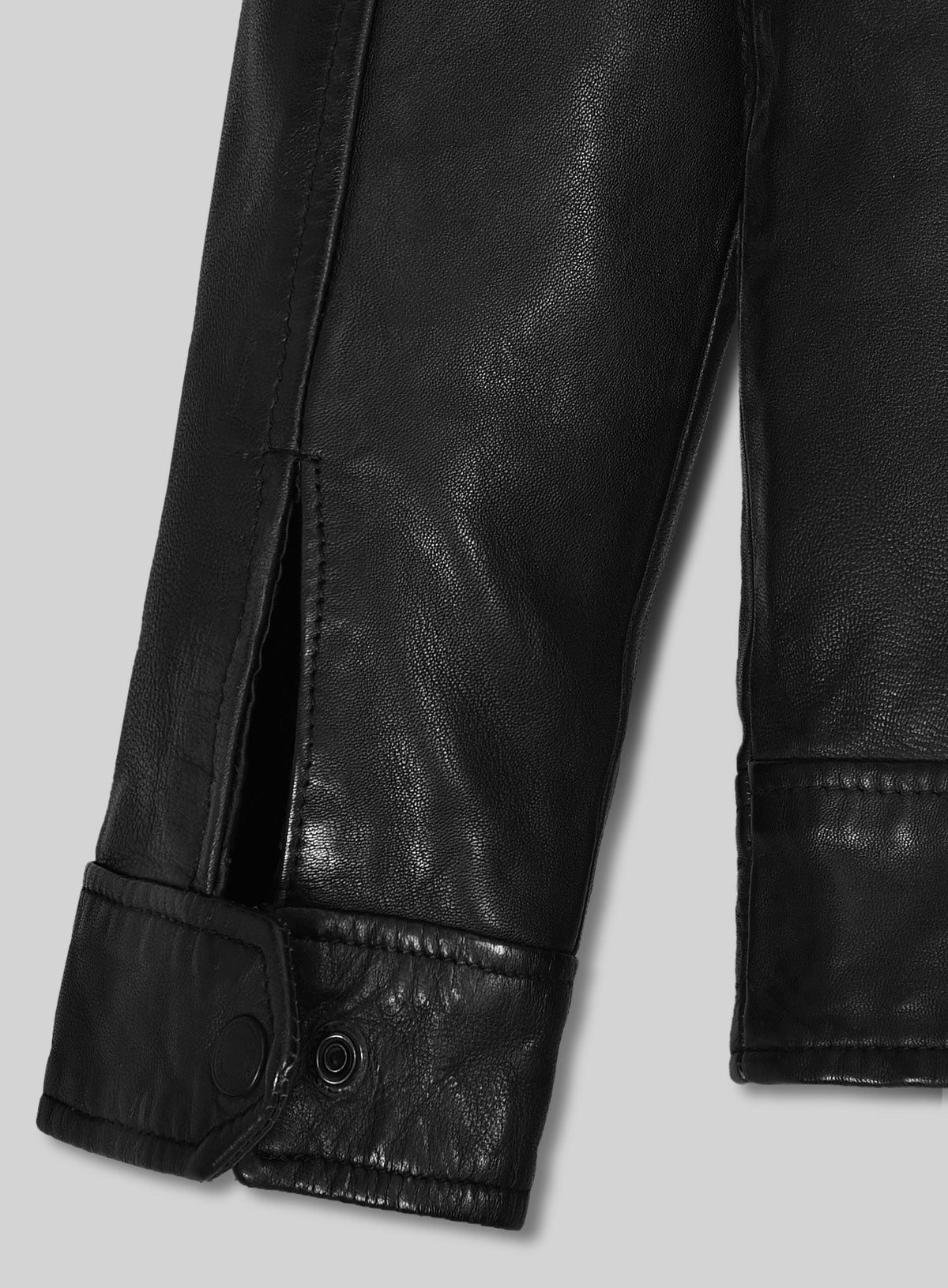 Steve Burton General Hospital Black Leather Jacket – close-up and worn views