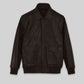 Steve Carell Welcome to Marwen Black Bomber Leather Jacket – front view