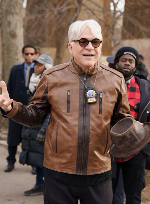 Steve Martin Only Murders in the Building Black Leather Jacket – Steve Martin wearing the look, photo 2
