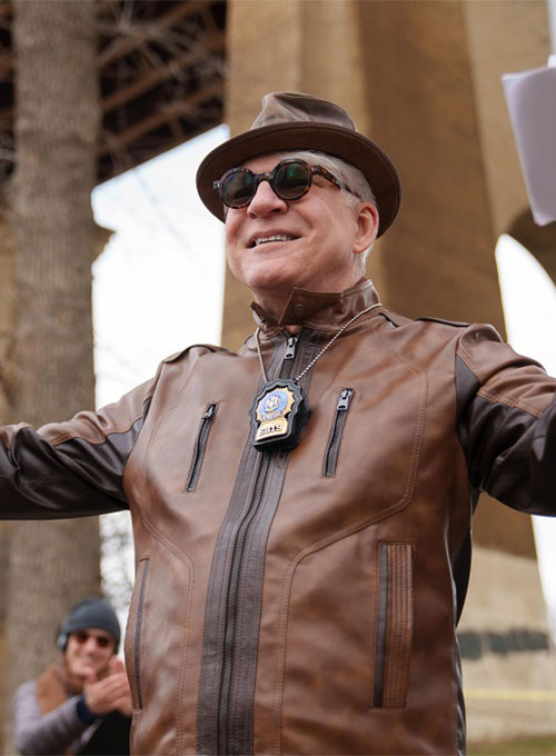Steve Martin Only Murders in the Building Black Leather Jacket – Steve Martin wearing the look, photo 3
