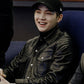 Suga Black Leather Jacket – Suga wearing the look, photo 2