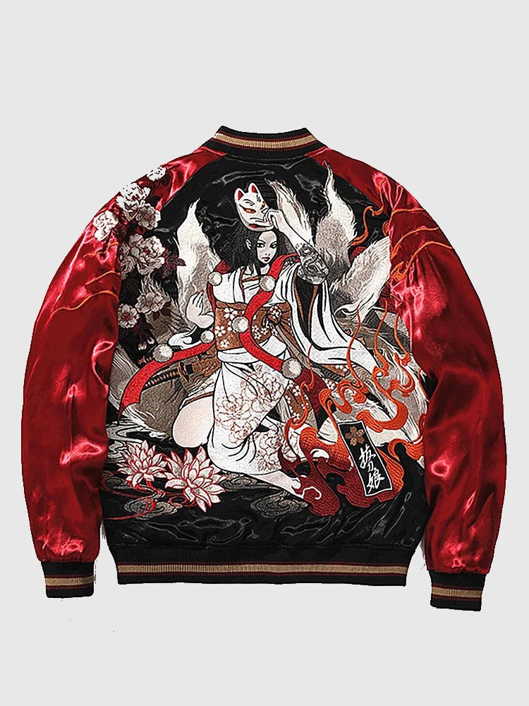 Red and Black Sukajan Jacket - Sublimation Jacket ( Recreated Edition )