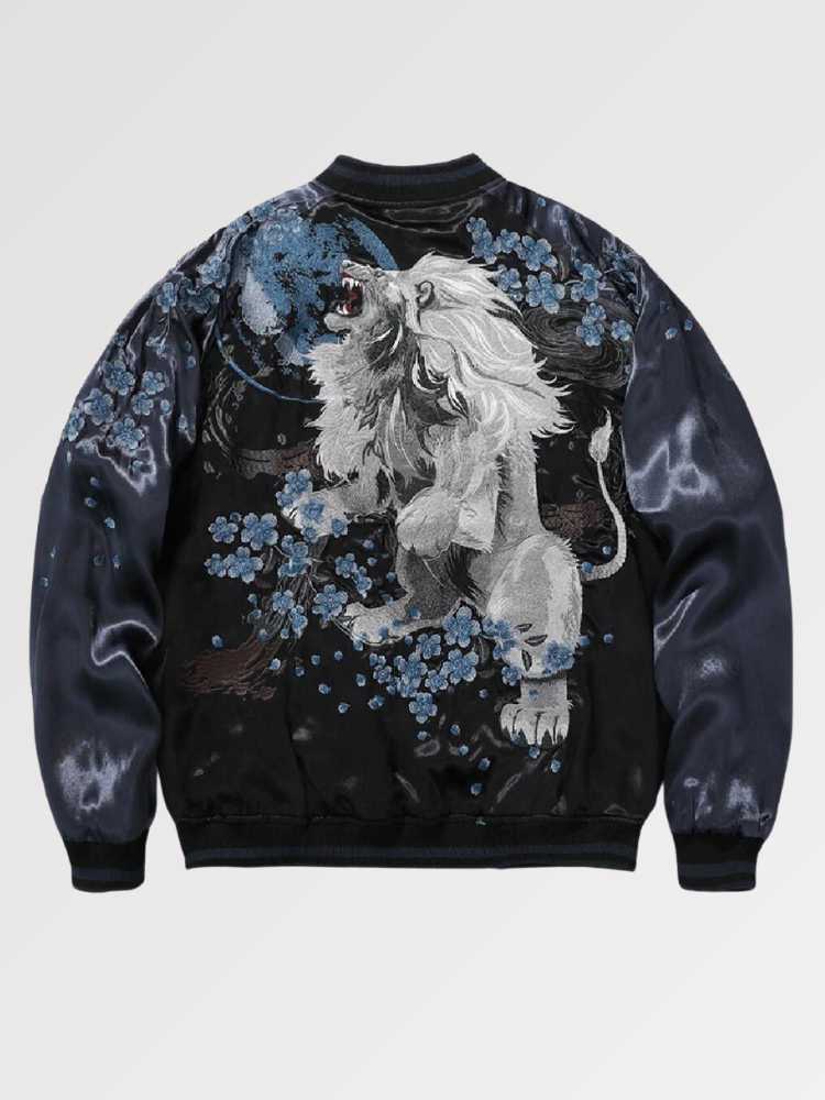 Japanese Sukajan Embroidered Lion - Sublimation Jacket ( Recreated Edition )