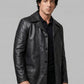 Sylvester Stallone Rocky 2 Black Leather Trench Coat – back view