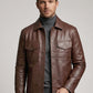 Tan Brown Timothee Chalamet Leather Jacket view 2