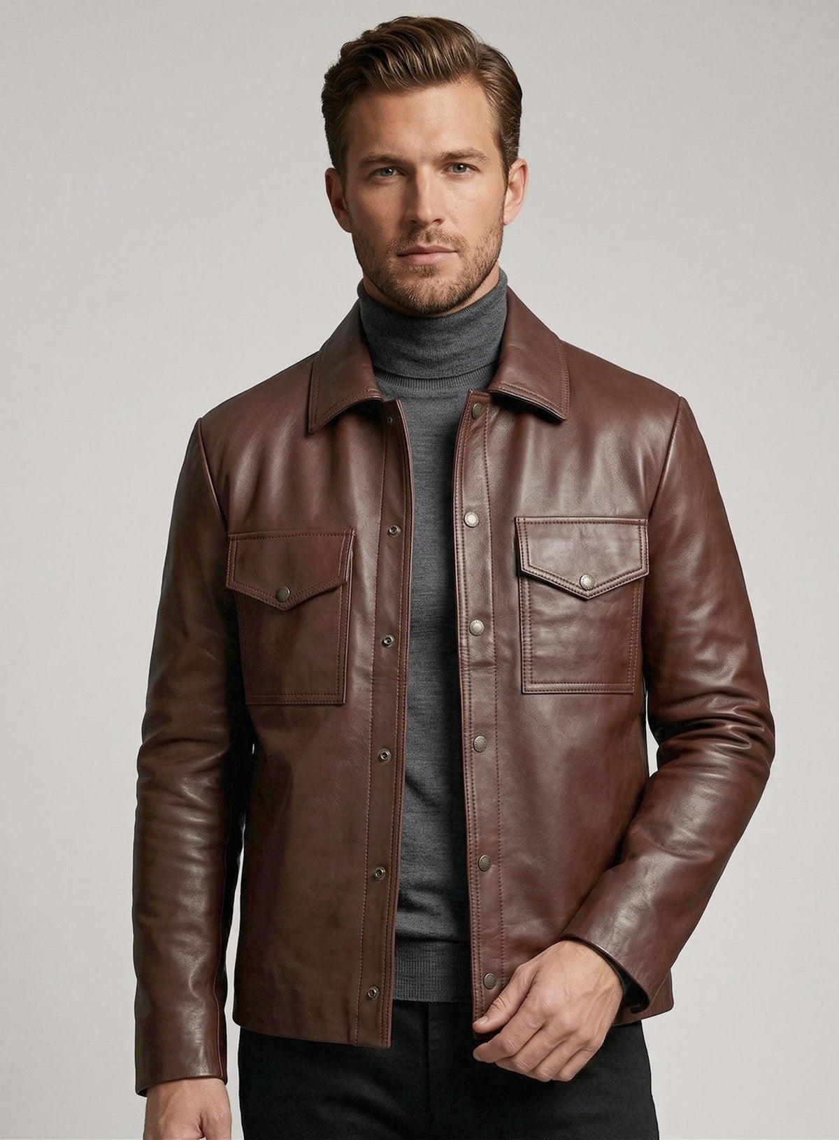Tan Brown Timothee Chalamet Leather Jacket view 2