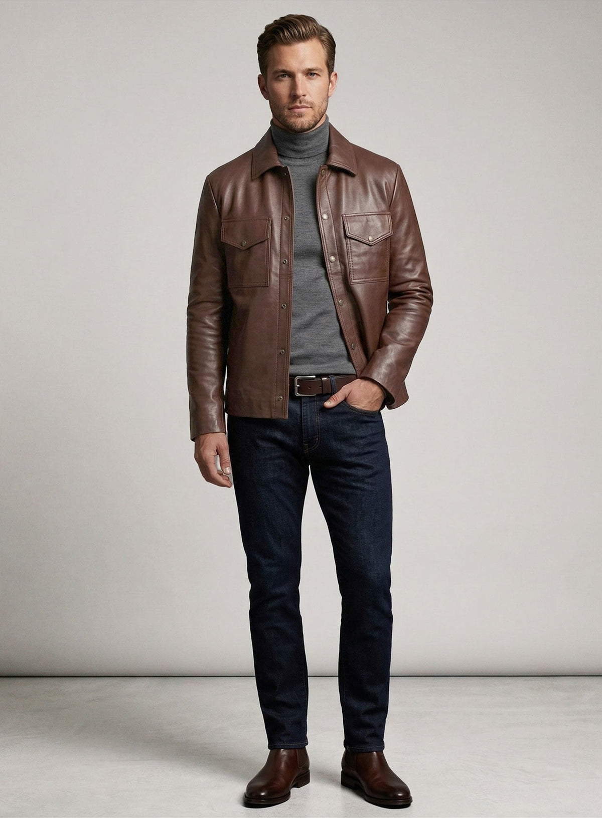 Tan Brown Timothee Chalamet Leather Jacket view 4