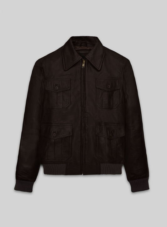 Taylor Lautner Abduction Black Leather Jacket – front view