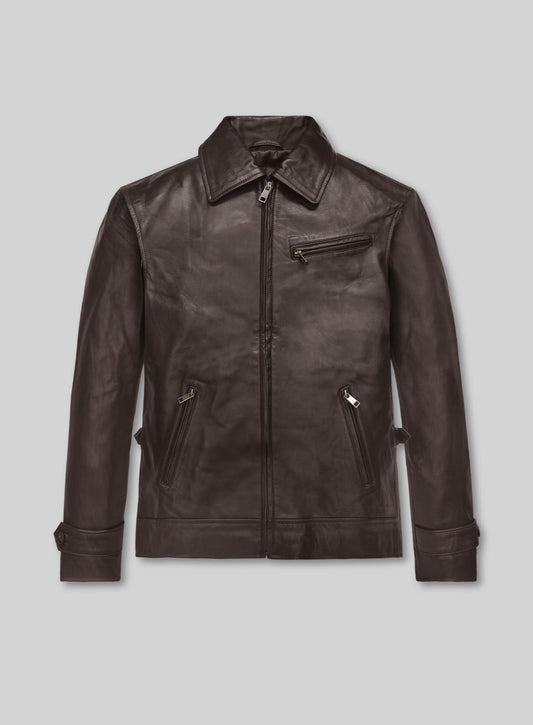 Taylor Lautner The Twilight Saga Black Leather Jacket – front view