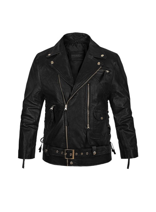Terminator 2 Kids Black Faux Leather Biker Jacket front view